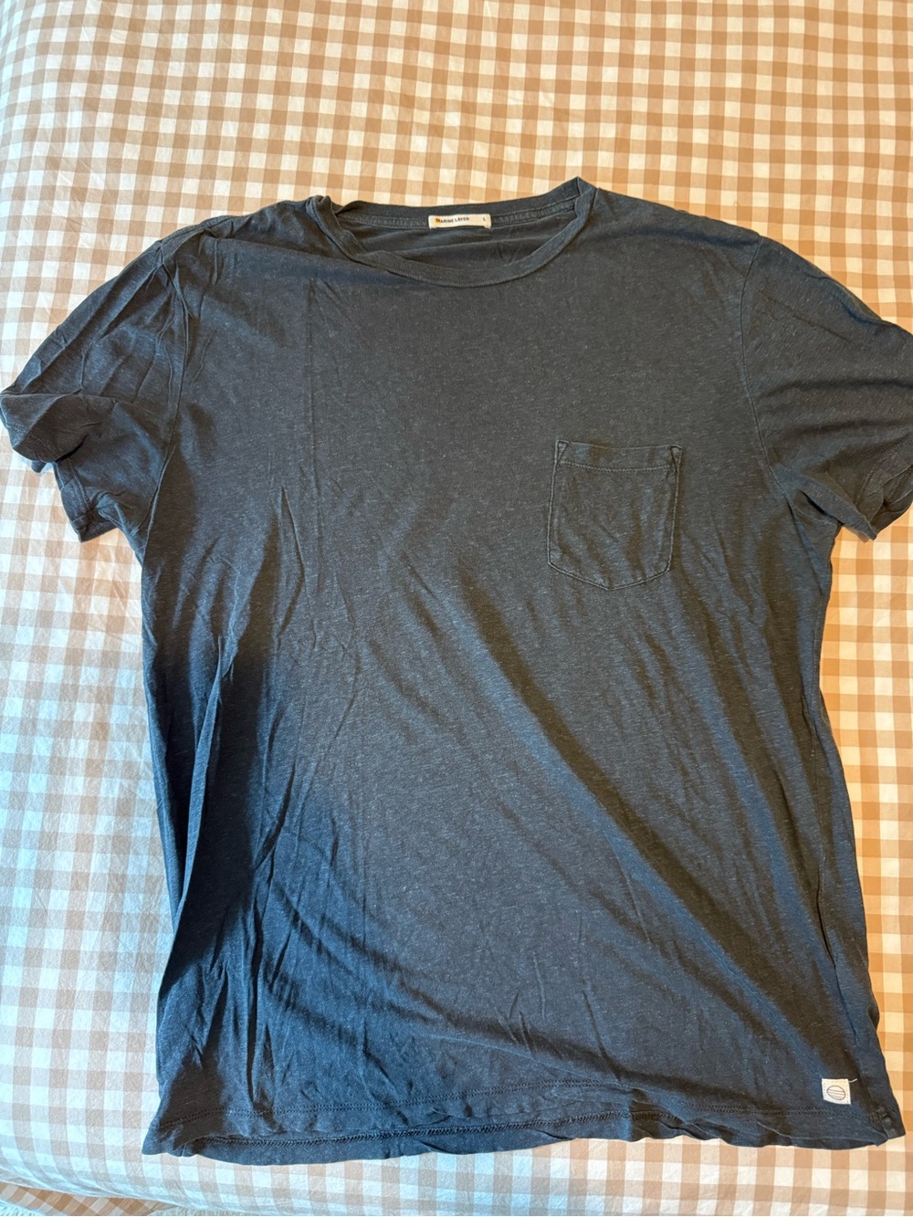 Marine layer Relaxed Hemp Cotton Tee men’s faded black size large
